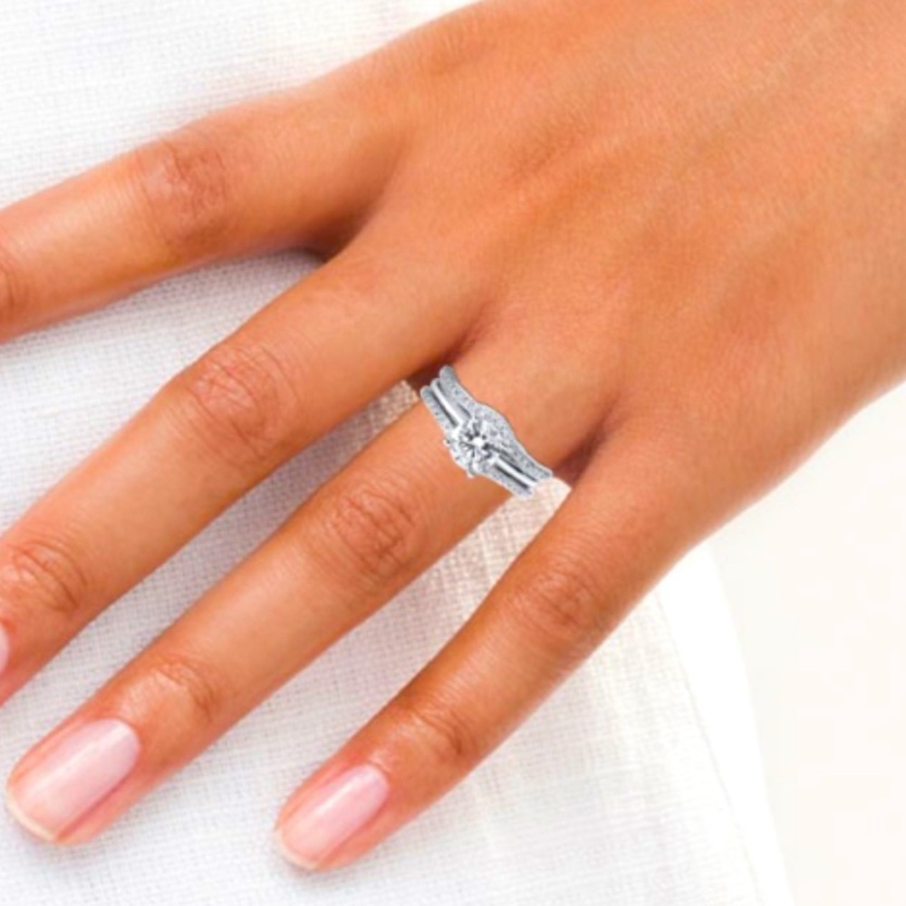 1/4 CT. T.W. Diamond Solitaire Enhancer, 14K White Gold -8.25